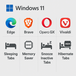 Windows 11 en az RAM kullanan tarayıcı